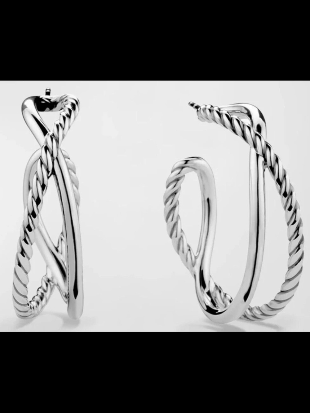 David Yurman Crossover Hoop Earrings